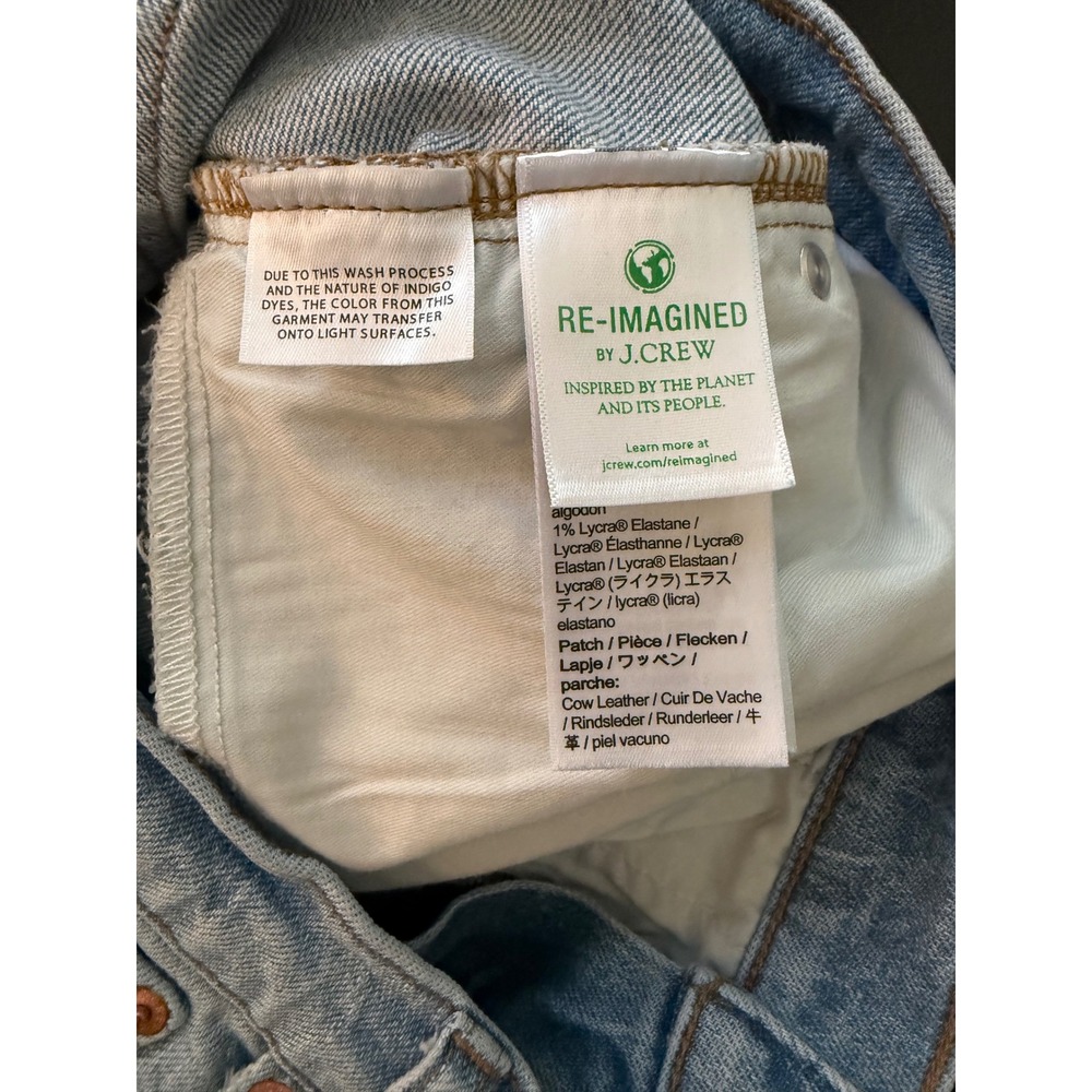 J. Crew Demi-Boot Crop Jeans Womens 32 Blue Light Wash Raw Hem Stretch Denim - Picture 11 of 12